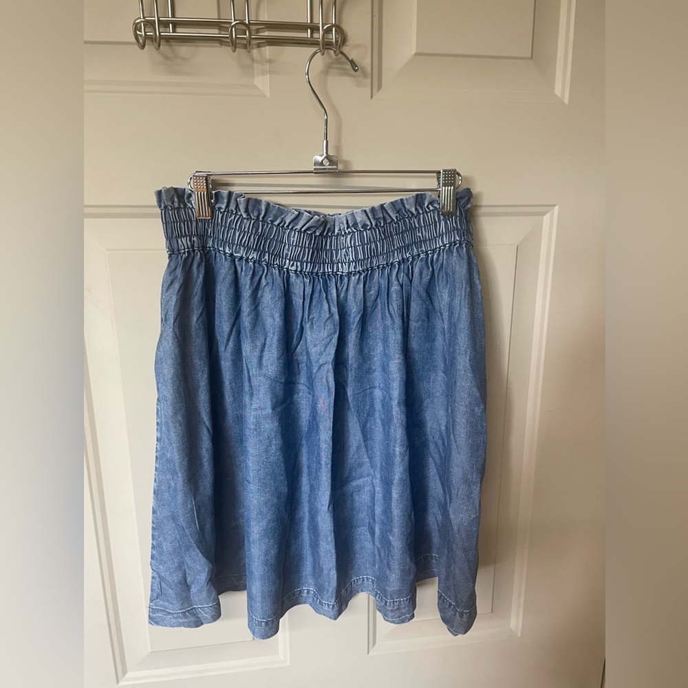 Wash Lab “Breezy Soft Denim Pleated Skirt” WL1423S – Victor Blue – Size L – NWT - Picture 6 of 6